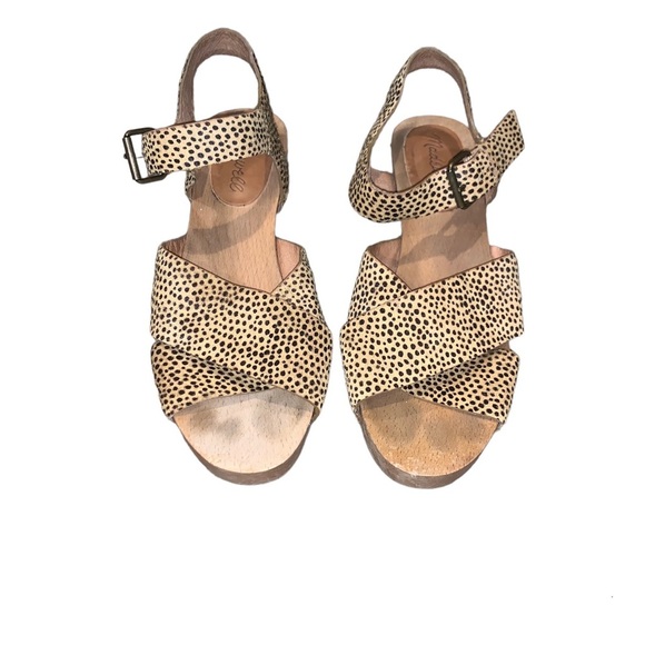 MADEWELL Johanna Criss Cross Clog Sandal in Spotted Calf Hair size 6.5 - Picture 2 of 8
